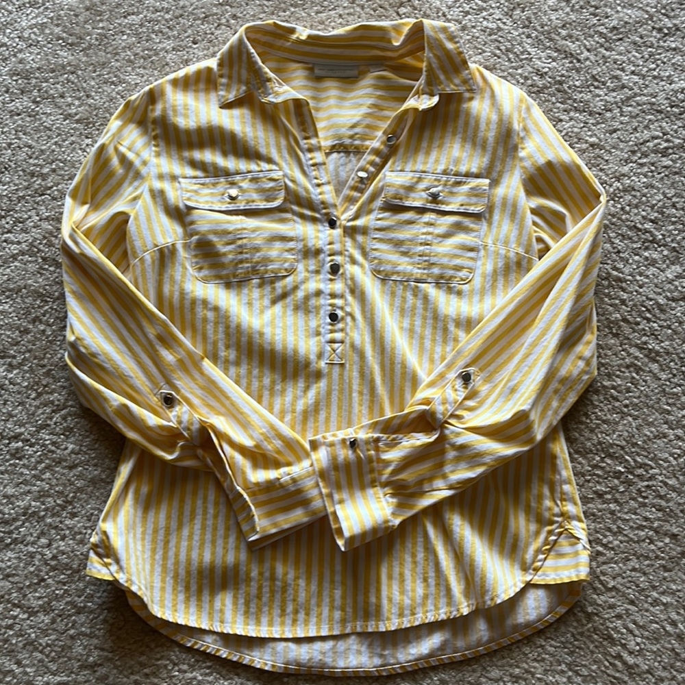Yellow and white stripped shirt